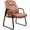 Brown-sled Base, variant on Big & Tall 500 lb. Guest Chair, PU Leather Office Reception Chairs with Sled Base, Desk Chair No Wheels for Waiting Room Conference Lobby Computer Living Room, Brown