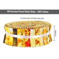 thumbnail image 6 of Soimoi 40Pcs Tie Dye Print Precut Fabrics Strips Roll Up 1.5x42inches Cotton Jelly Rolls For Quilting - Yellow, 6 of 9