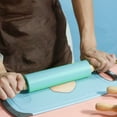 thumbnail image 2 of Binwennn Embossed Rolling for Cookies Dog 1pc Random Color 17inch Rolling Pin With Wooden Handles Silicone Rolling Pin Non Stick Baking Accessories Baking Roll Stable & Durable For Baking Pie Crust, 2 of 7