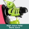 thumbnail image 3 of Fretta Slow Juicers, Cold Pressed Juicer Machine with 3-inch Large Feeding Chute,Masticating Juicer Machines Vegetable and Fruit,BPA Free, Powerfull 200w Motor(Pink), 3 of 7