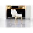 thumbnail image 4 of Pangea Home Hudson 19.3" Faux Leather Tufted Chair in White/Gold (Set of 2), 4 of 10