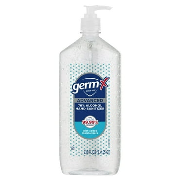 Germ-X® Advanced Hand Sanitizer with Pump, Bottle of Hand Sanitizer, Original Scent, 33.8 fl oz (2 Pack)