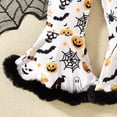 thumbnail image 6 of Cotton Halloween Romper Toddler Baby Girls Halloween Jumpsuit Sleeveless Sling Flared Bottoms Pumpkin Romper, 6 of 6