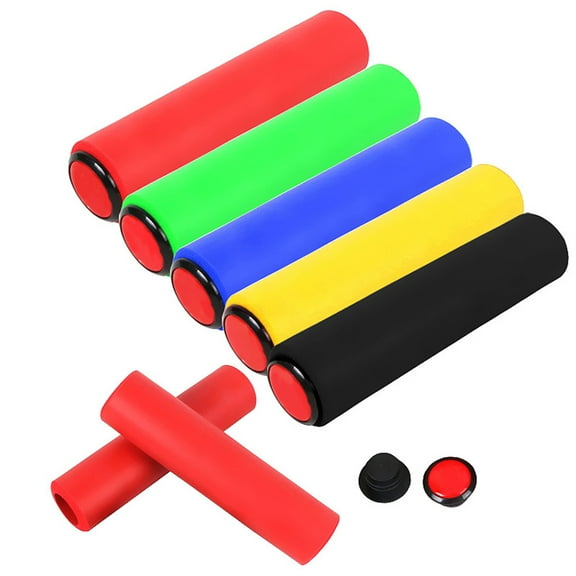OFFIGAM Red Silicone Bike Handle Grips, Easy to Clean for Comfortable and Secure Riding