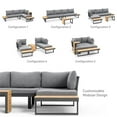 thumbnail image 2 of Greemotion Samara Modular Teak Solid Wood Sectional Sofa in Natural/Gunmetal, 2 of 14