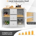 thumbnail image 6 of Costway Kitchen Island on Wheels Rolling Utility Cart Drawers Cabinets Spice Rack White, 6 of 11