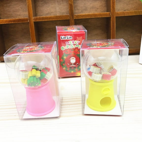 LOLIPPYY 4Pcs Assorted Color Erasers Christmas Shapes Perfect for Student Pencil Correction