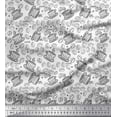 thumbnail image 1 of Soimoi White Cotton Voile Fabric Coffee Food Decor Fabric Printed Yard 42 Inch Wide, 1 of 3