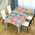 thumbnail image 4 of Yayeee Tablecloths 54" x 54" Rectangle Wrinkle Resistant Party Table Cover, Pink Checkered Daisy, 4 of 8