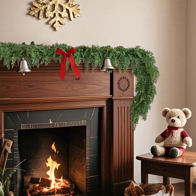 Christmas Simulation Green Plant Rattan Holiday Outdoor Indoor Decoration Rattan Artificial Plants Wall Hanging