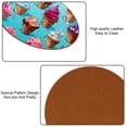 thumbnail image 5 of Ice Cream Luxury Round Drink Coasters Set of 6pcs - Microfiber Leather Coasters 11x11 cm/4.3x4.3 in - Stylish Drink Coaster for Table, 5 of 6