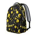 thumbnail image 2 of Softballs and Text Black Pattern Backpack for School, Cute School Bag with Adjustable Shoulder Straps and Padded Back, 15.3"x11"x7.1", 2 of 5