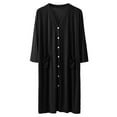thumbnail image 2 of Kureaily Men's Sleeping Robe Cardigan Loose Pajamas Bathrobe Nightgown Casual Style Draped Loungewear Mens Pajamas Set Shorts, 2 of 4