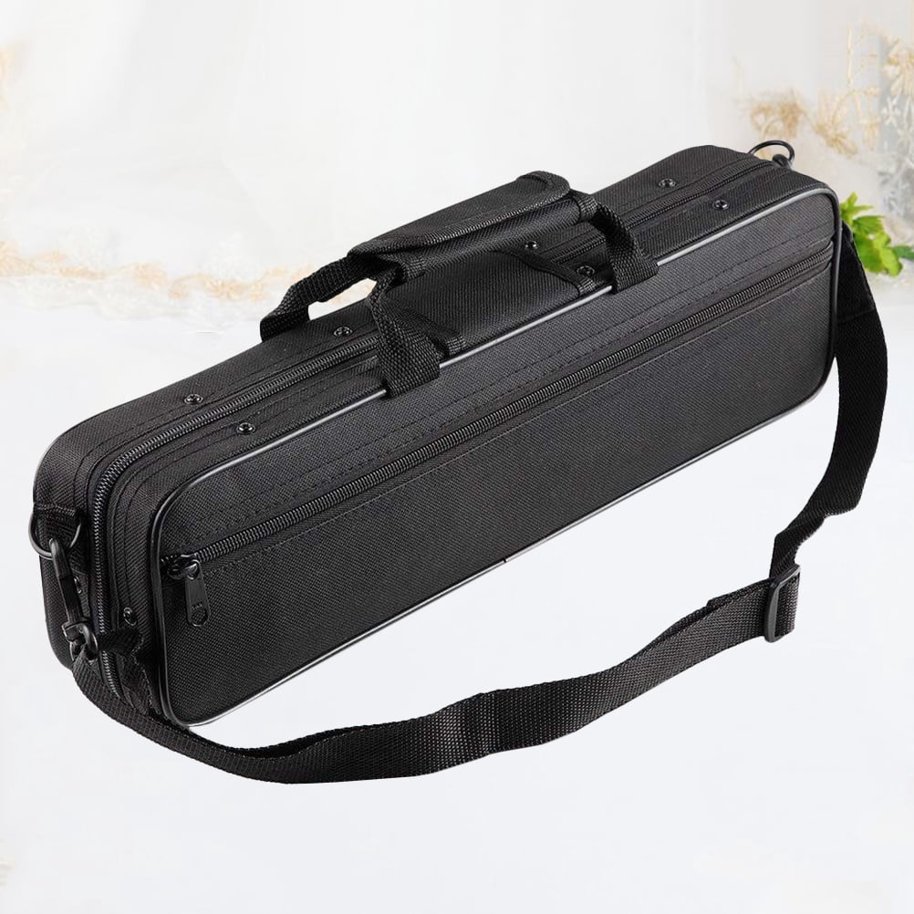 Mutmorningal Professional 1Pc Flute Case with 16-Hole Design, Single Shoulder Carrying Case for Flute, Black