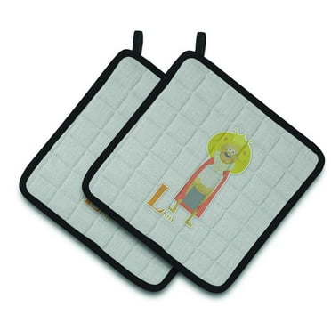 Caroline's Treasures Alphabet L for Lion Pair of Pot Holders