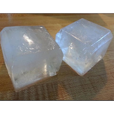 Home-Complete 2"x2" Large Square Ice Cube Molds-Set of 2 Silicone Trays Makes 8, Black