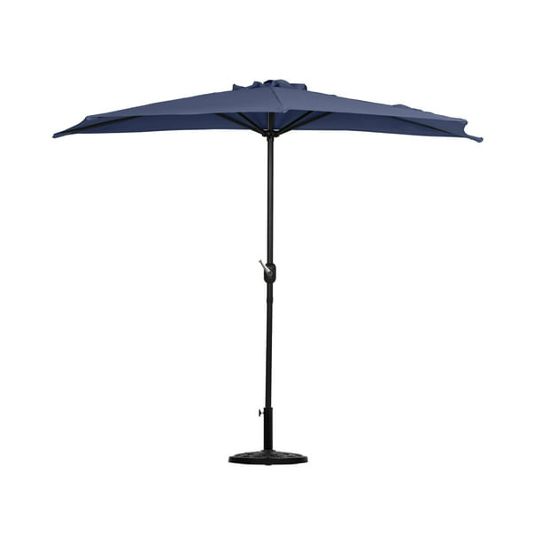 BAYSHORE 9 Ft Half Umbrella with Resin Concrete Base Included for ...