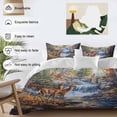 thumbnail image 4 of Autumn Deer Bedding 3 Piece Duvet Cover Set Queen Size, Farmhouse Elk River Soft Microfiber Comforter Cover with Zipper Closure & Pillowcases, Wrinkle & FadeResistant Quilt Cover, 4 of 9