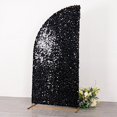 thumbnail image 5 of BalsaCircle 7 feet Black Big Payette Sequin Double Sided Half Moon Wedding Arch Backdrop Stand Cover Party Events, 5 of 8