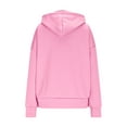 thumbnail image 4 of Htigea Womens Lace Up Hoodies Thin Fleece V-Neck Hooded Sweatshirts Casual Loose Fit Pullover Tunic Tops with Pocket Pink XL, 4 of 6