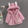 thumbnail image 2 of Odeerbi 2025 Kids Baby Girls Winter Solid Cartoon Faux Wool Sweater Jacket Plus Velvet Thickening Coat Cloak Jacket Thick Warm Outerwear Clothes, 2 of 4