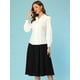 thumbnail image 3 of Blusa de trabajo con cuello vintage y manga larga para mujer blanco L, 3 of 5