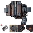 thumbnail image 2 of Multitool Sheath for Belt, Leather EDC Pocket Organizer for Men, Leatherman Sheath with Pen Holder, Key Fob, Flashlight Sheath, EDC Leather Pouch (Bro, 2 of 5