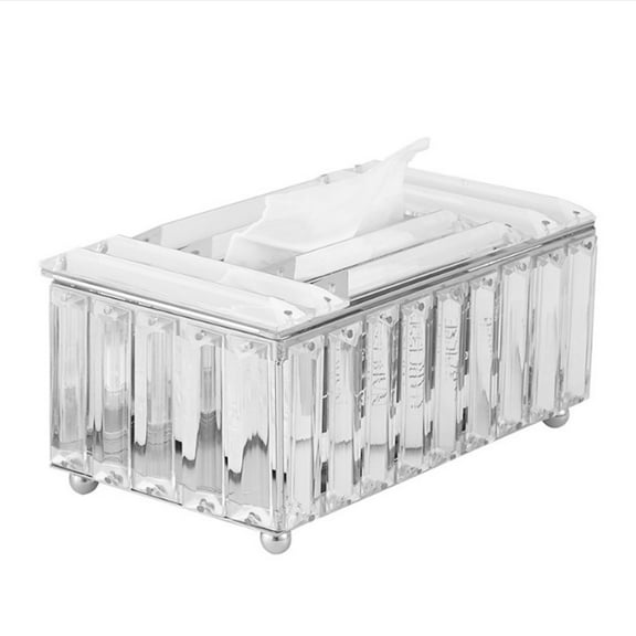 SDFGTstore Rectangular Crystal Tissue Box Tissue Holder for Home Bathroom Living Dining