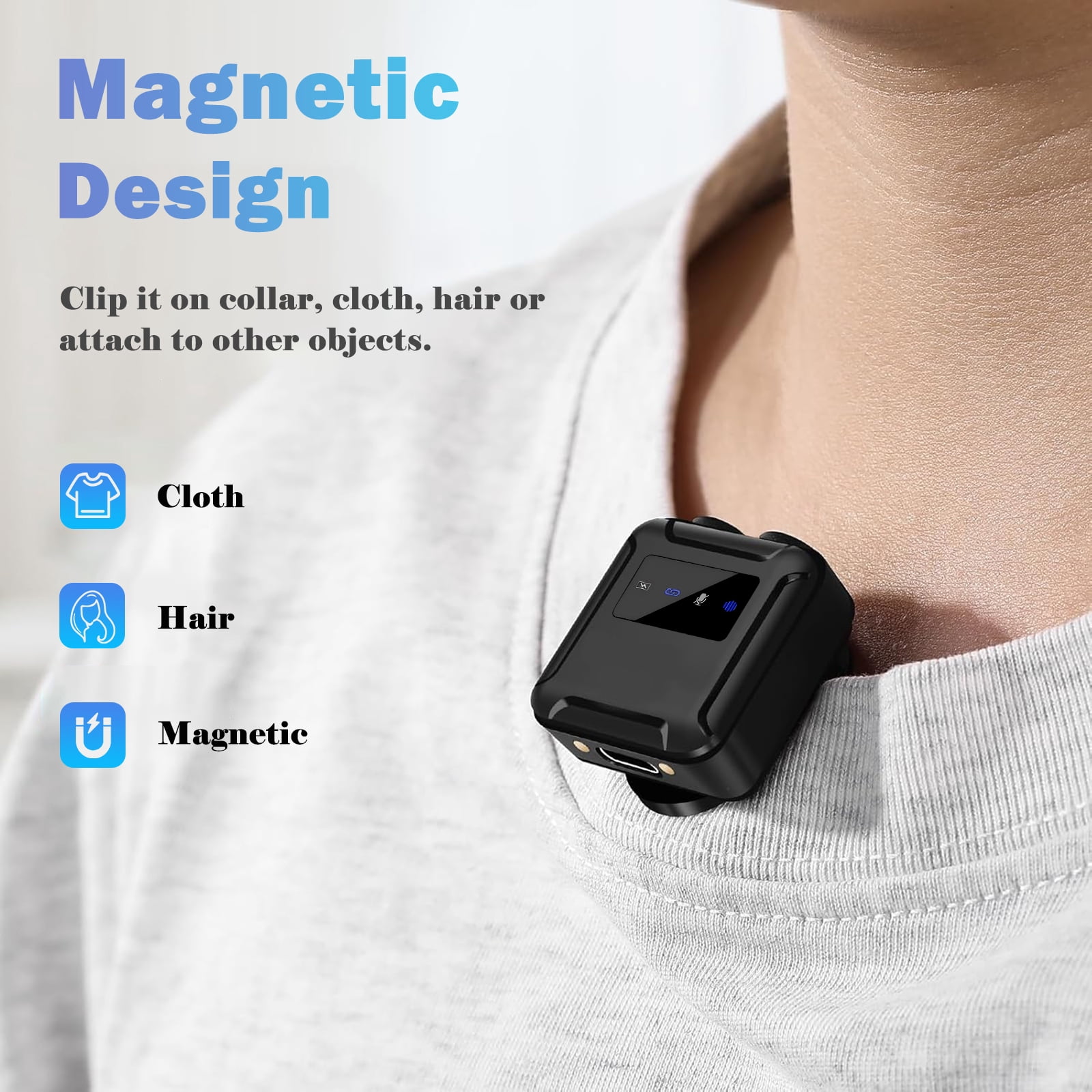 RONY Dual Wireless Lavalier Microphone Compatible with iPhone Android Camera, Mini Lapel Mic System with Charging Case for YouTube Vlog Live Streaming Video Recording
