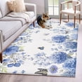 Blue Hydrangea Area Rug 4x6 Washable Rug Non Slip Farm Florals ...