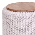 thumbnail image 6 of Posh Living Brayton Cotton Yarn 3-in-1 Pouf/Ottoman/End Table White, 6 of 7