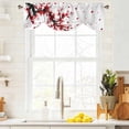 thumbnail image 4 of Tie Up Valances for Windows, Red Flowers Adjustable Valance Curtains Window Treatment for Living Room, Chinese Plum Traditional Ink Painting Rod Pocket Kitchen Curtains & Drapes 42x18 Inch, 4 of 9