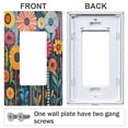 thumbnail image 3 of Yayeee Rocker Switch Wall Plate 2-Gang 4.7"x4.6" Home Decorative Outlet Cover, Orange Colorful Flowers, 3 of 6