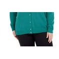 thumbnail image 3 of Karen Scott Womens Plus Ribbed Trim Crewneck Cardigan Sweater, 3 of 3