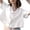 White, variant on Women's Summer Tops Loose Fit Linen Cotton Short Sleeve Crop Blouse Breathable Lightweight Basic For Daily Wear