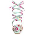 thumbnail image 3 of BLISSFUL STEP Women's Open Toe Block Mid Heeled Lace Up Sandals, 3 of 7