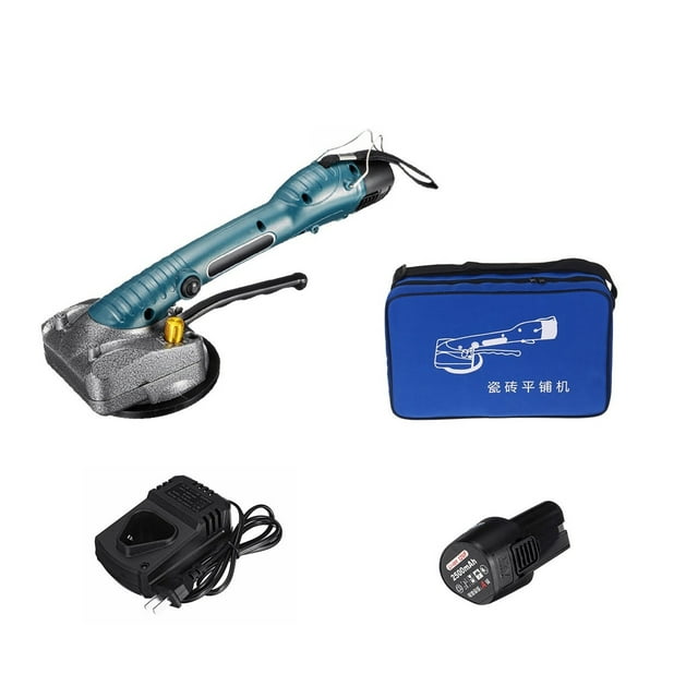 10-Gears 2000W Tile Vibrator Tiling Machine Suction Cup Adjustable Automatic Floor Vibrator Leveling Tool 2 Battery ,Easy to Use