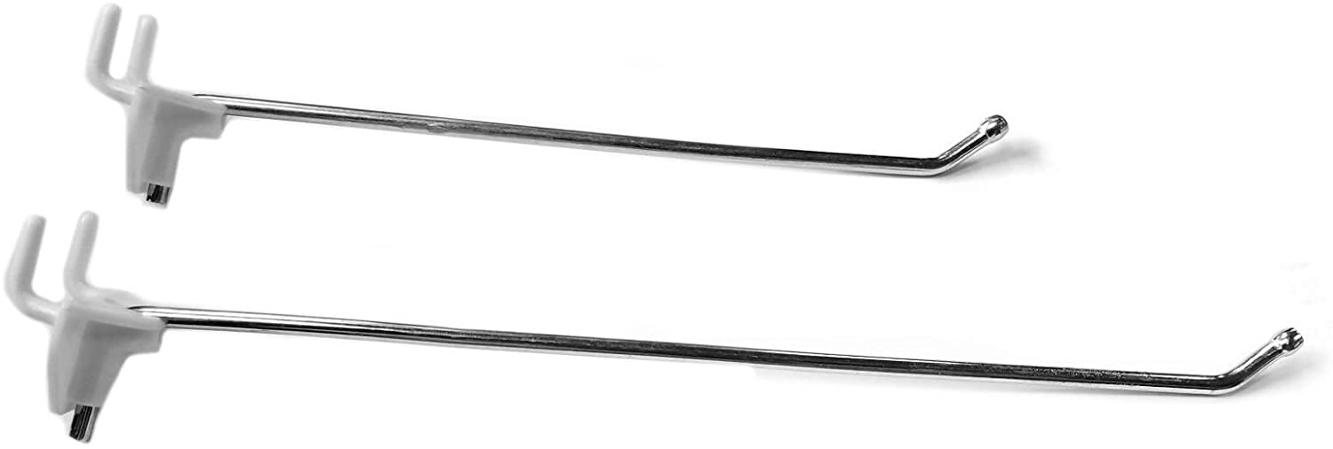 100 Black 8" Slatwall Peg Metal Hooks Slat Wall Display 6mm Diameter Tubing 