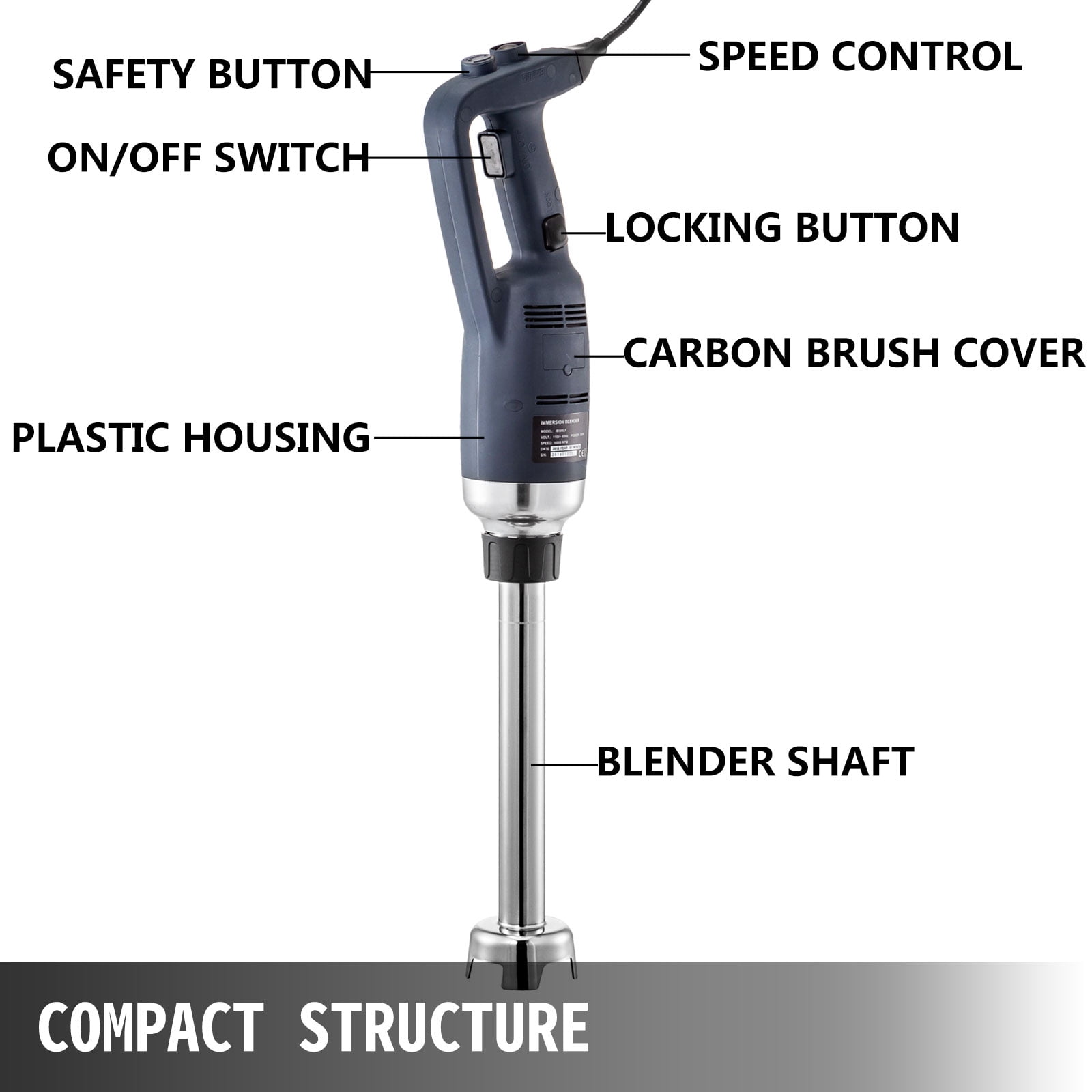 GZZT 350W Immersion Blender Handheld Mixer Commercial Food