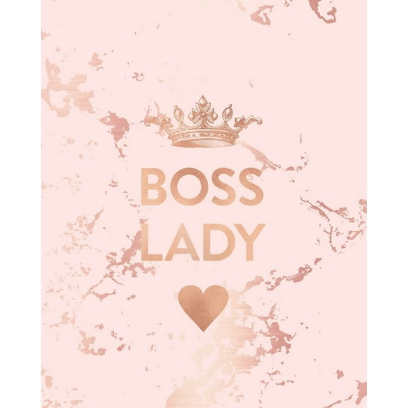 Boss Lady : Inspirational Quote Notebook, Trendy Pink Marble and Rose Gold - 8 x 10, 120 Wide Ruled Pages (Paperback)