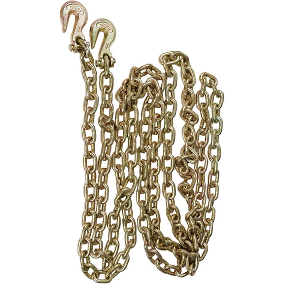 kimllier 3/8 Inch x 20 Feet Tow Chain Grade 70 Chain with Clevis Grab Hooks Replacement for Truck and Flatbed Trailer