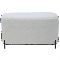 thumbnail image 4 of 32'' Modern Faux Shearling Ottoman Bench with Metal Legs, Upholstered Entryway Bench for Living Room, Bedroom, White, 4 of 7