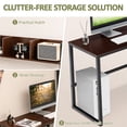 thumbnail image 6 of 55" Reversible L-Shaped Desk with Storage Hutch, Wood Computer Desk for Home Office , Gaming, Dark Brown, 6 of 10