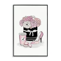 Stupell Industries Pastel Fashion Accessories Botanical & Floral Painting Black Framed Art Print Wall Art, 12 x 18