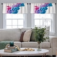 thumbnail image 5 of LALILO Kitchen Curtain Valance Blue Water Color Water Acrylic Rod Pocket Window Curtain 52"x 18" Set of 2, 5 of 7
