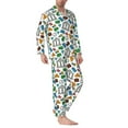 thumbnail image 2 of Honeii Art Of Livings Pattern Mens Pajamas Set,2pcs Men's Lounge Long Sleeve Sleep Shirt and Pajama Bottoms Sleepwear Set,Mens Pjs Sets-X-Large, 2 of 7