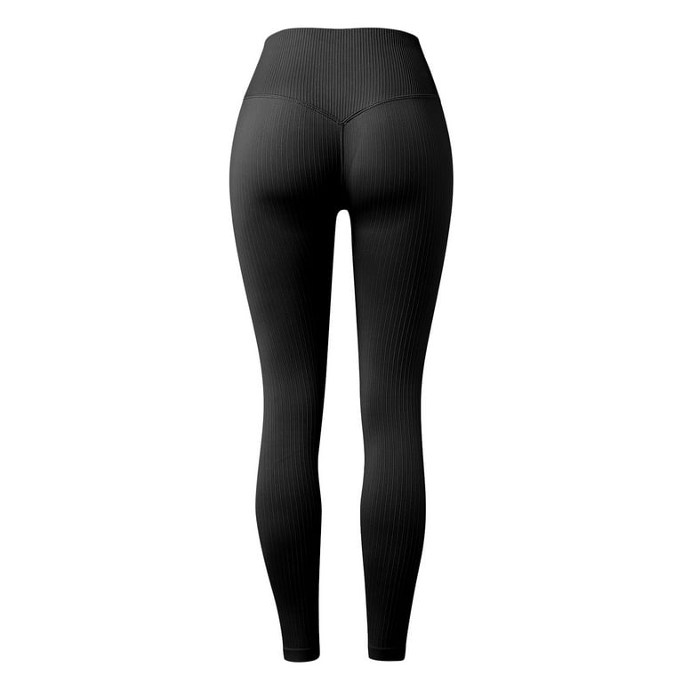 CAICJ98 High Waisted Leggings for Women Women's High Waisted Yoga Pants 7/8  Length Power Flex Tummy Workout Control Leggings Black,S