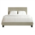 thumbnail image 2 of Castle Place Chic Corduroy Velvet Upholstered Queen Bed, Beige, 2 of 6