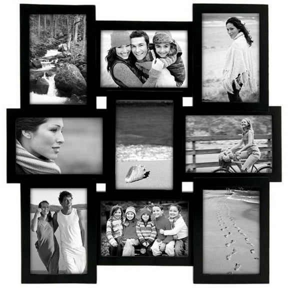 Black PUZZLE collage displays 9 4x6 photos - 4x6