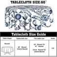 thumbnail image 3 of Round Tablecloth Blue and White Porcelain Floral Mexican Talavera Table Cloths Waterproof for Party Dining Holiday Banquet, 3 of 6